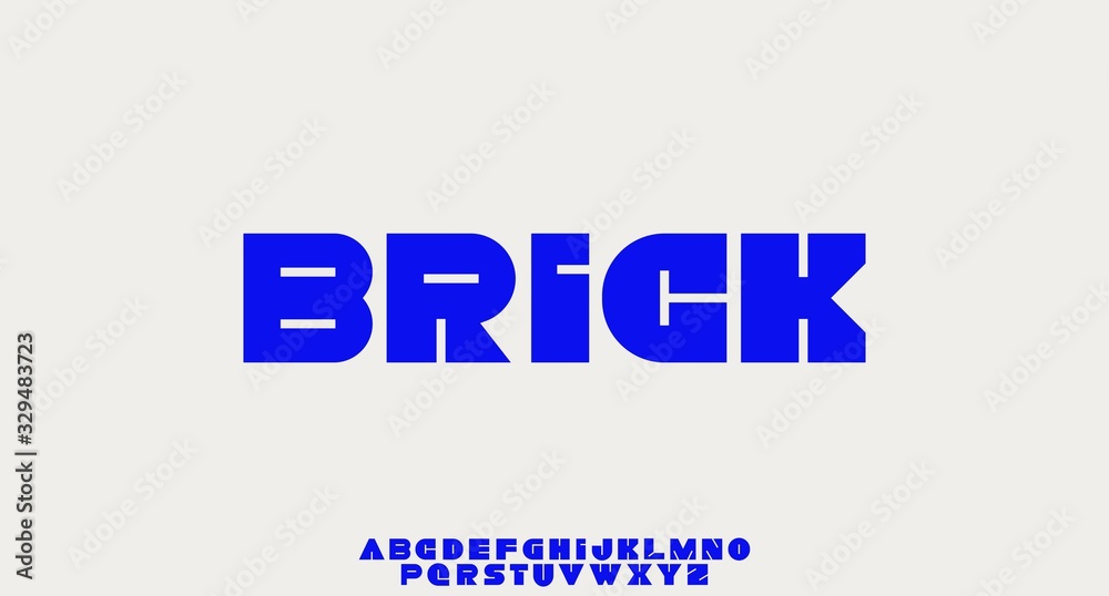 BRICK, GEOMETRIC SHAPE FONT VECTOR TYPEFACE ALPHABET TYPESET Stock ...