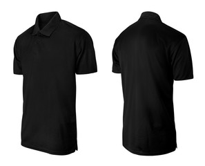 Wall Mural - Black polo tshirt design template isolated on white