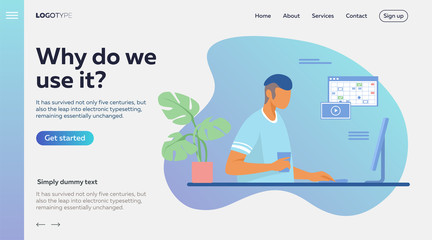 Poster - People using online apps set. Professionals using computers and cellphones for work or chat. Flat vector illustrations. Internet communication concept for banner, website design or landing web page