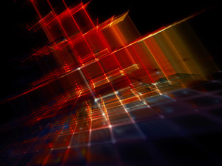 Fototapete - Abstract background element. Fractal graphics 3d illustration. Science or technology concept.