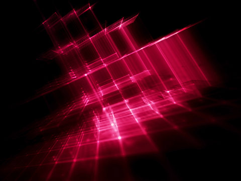 Abstract red on black background element. Fractal graphics 3d illustration. Science or technology concept.