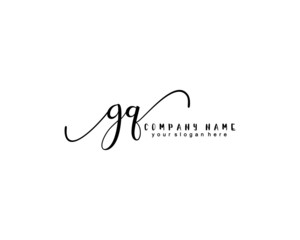 Letter GQ handwrititing logo with a beautiful template