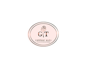 Letter GT handwrititing logo with a beautiful template