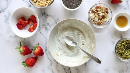 Wall Mural - Stop Motion Video of Bowl of Yogurt Being Eaten