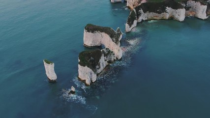 Wall Mural - UK, England, Dorset, Swanage, Jurassic Coast, The Foreland or Handfast Point, Old Harry Rocks