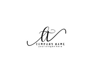 Wall Mural - Letter LT handwrititing logo with a beautiful template