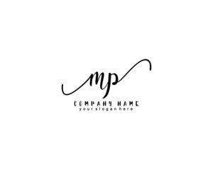 Wall Mural - Letter MP handwrititing logo with a beautiful template