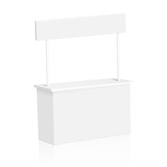 Wall Mural - Promo counter trade stand on the white background. Mock Up. vector