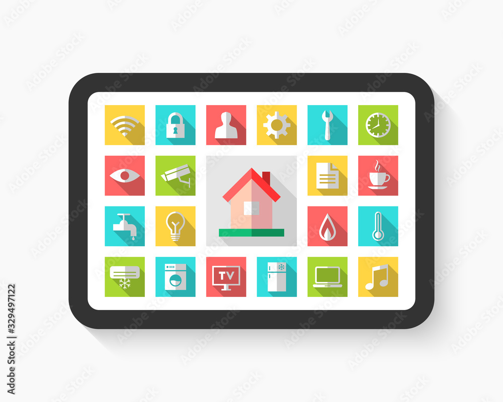 Building and home automation concept with dashboard interface. Domotics ...
