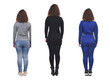 © Curto - the same woman with casual elegant clothes and sportswear, rear view