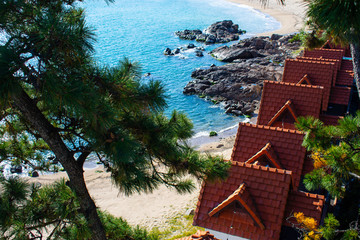 Relax on this beautiful beach admire the stunning blue water.