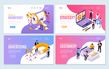 Marketing Horizontal Banners Set