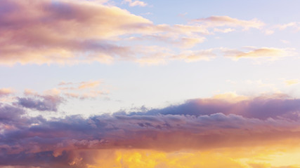 Wall Mural - beautiful sky at sunset with clouds, copy space, 16:9