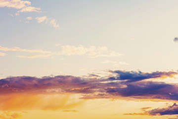 Wall Mural - beautiful sky at sunset with clouds, copy space