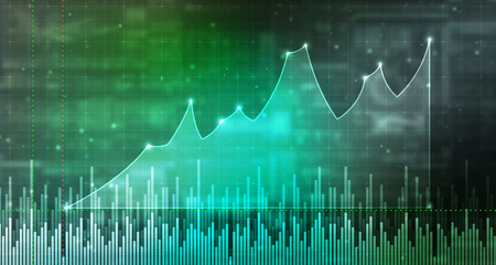 Poster - 2d rendering Stock market online business concept. business Graph 