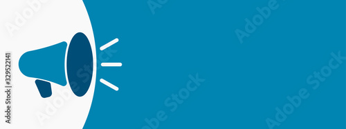 Fotomural Megaphone or loudspeaker flat icon. Vector illustration