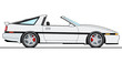 Illustration of old japanese car on white background
