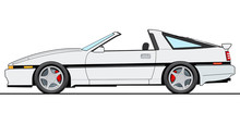 Illustration Of Old Japanese Car On White Background