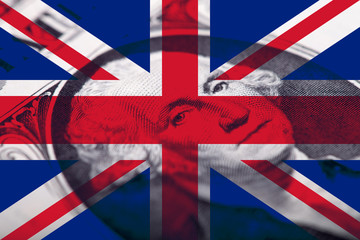 Poster -  flag of great britain with texture. template for design