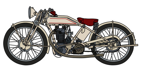 Wall Mural - The hand drawing of a vintage cream elegance motorcycle