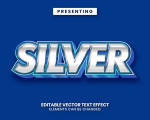 Blue Silver shiny metal Editable movie text effect