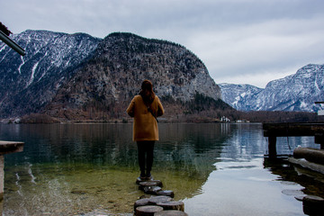 Wall Mural - Woman Standing in a Lake