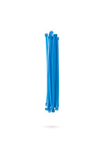 Blue Nylon Cable Ties On Isolated White Background
