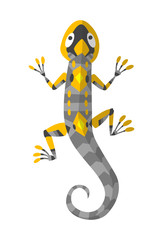 Aufkleber - Vector cartoon mechanical robotic lizard. Toy androids with artificial intelligence, pet for games. Creature produced by people. Futuristic artificial pet friend technology
