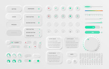 Very High Detailed White User Interface Pack For Websites And Mobile Apps, Vector Illustration