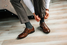 Men's Leather Shoes On The Groom