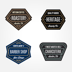 Set of retro badge logo design templates