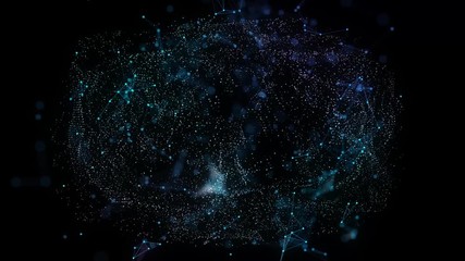Aufkleber - Abstract background with moving and particles. Abstract motion of particles. Futuristic Technology Concept. 4k UHD video.