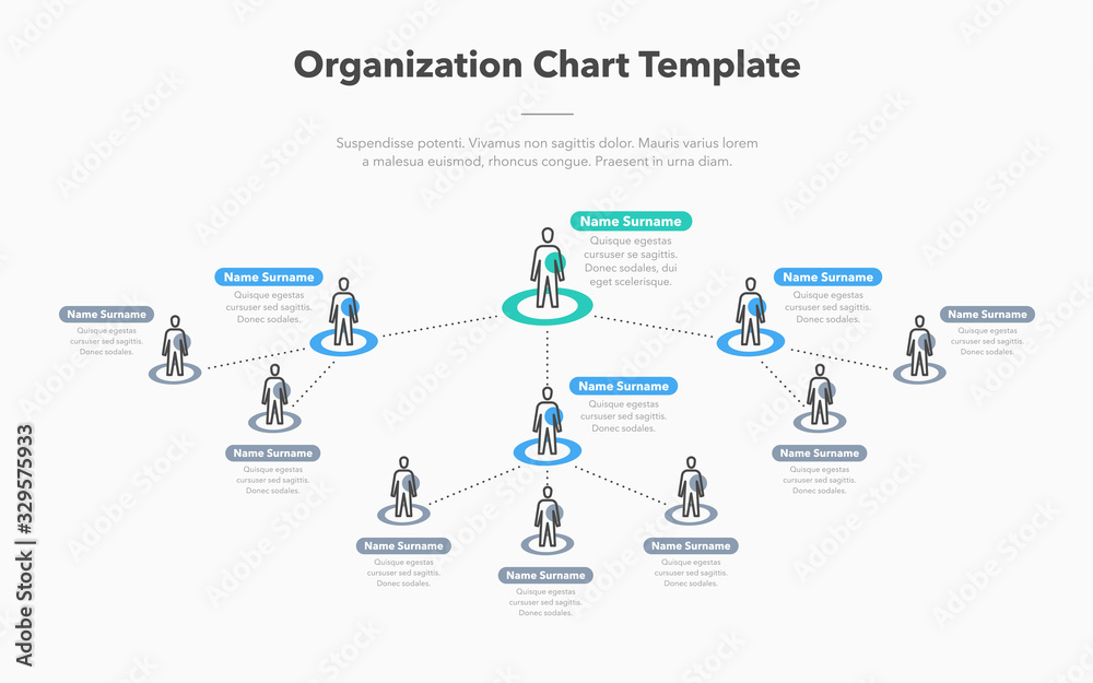 Simple Organisation Web Layout Modern simple company organization hierarchy schema template with place ...