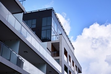 Modern European residential apartment buildings quarter. 