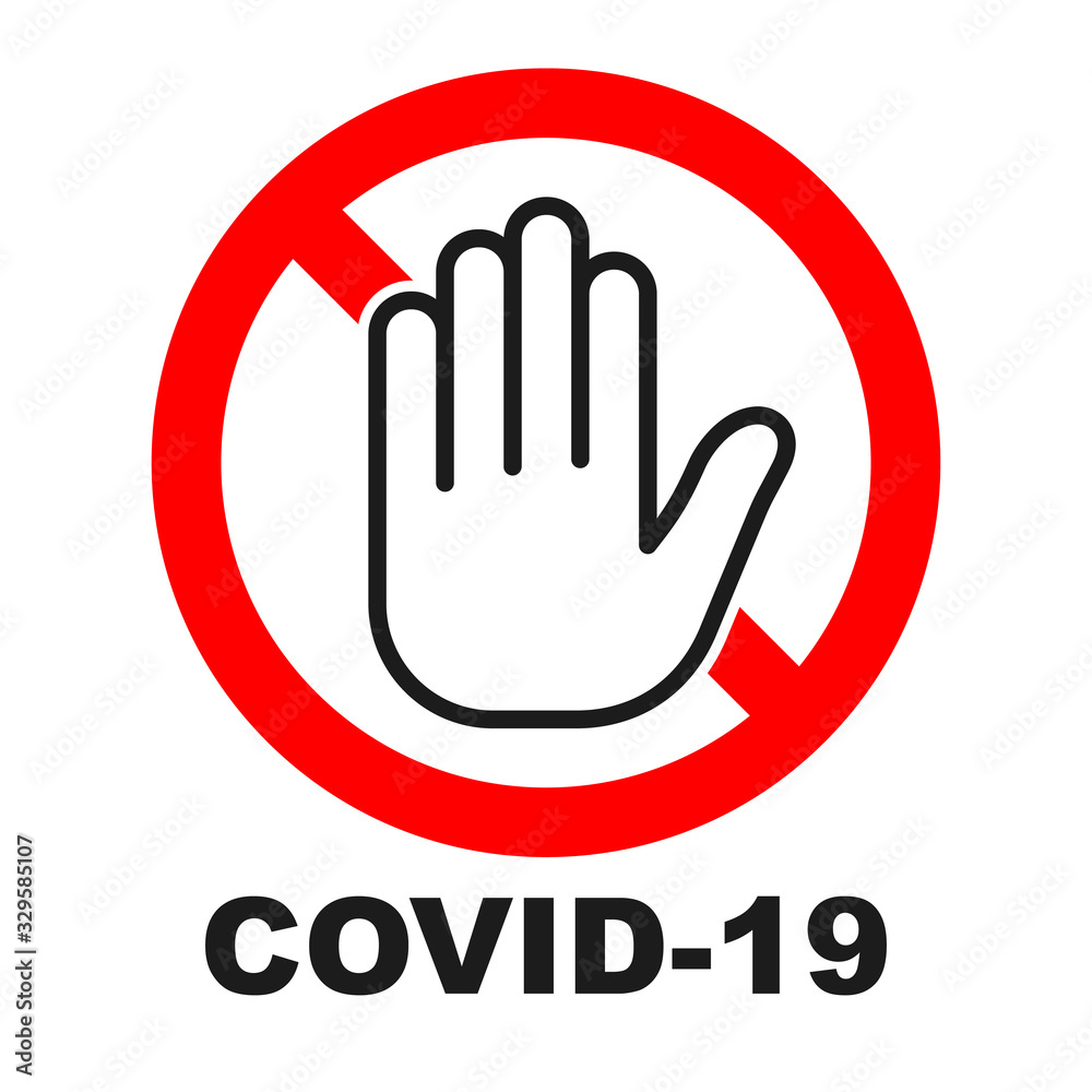 Stop coronavirus red sign. No covid-19 sign - obrazy, fototapety, plakaty 