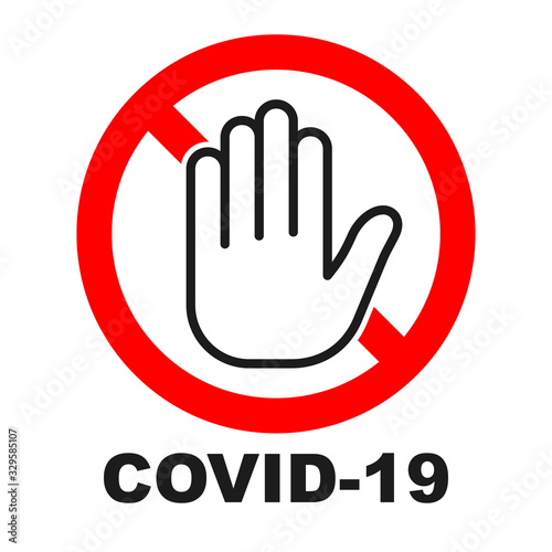 Fotomural Stop coronavirus red sign. No covid-19 sign