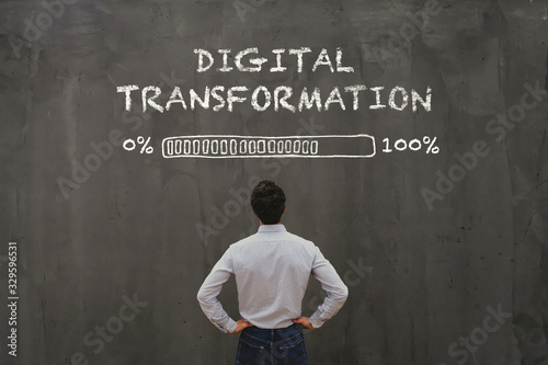 Fotografía digital transformation concept in business, disruption