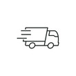 Fast shipping delivery truck Icon vector sign isolated for graphic and web design. delivery truck symbol template color editable on white background.