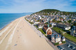 France, Normandy, Aerial view of Houlgate and its beach
