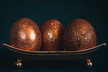 Golden Decorated Easter Eggs