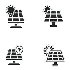 Poster - Solar panels technology Icon vector sign isolated for graphic and web design. Solar panels symbol template color editable on white background.