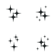 Aufkleber - Sparkles icon vector sign isolated for graphic and web design. Shine symbol template color editable on white background.