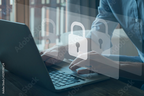 Fotomural cyber security concept, data protection and secured internet access, cybersecuri