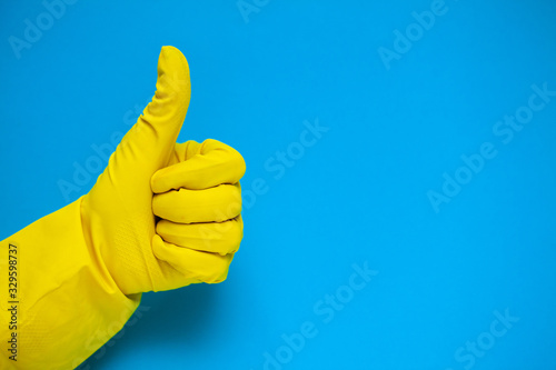 Cuadros en Lienzo Product for professional cleaning on blue background