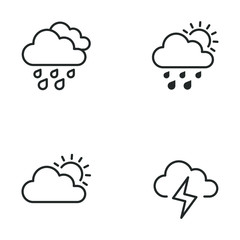 Fototapete - Weather icon vector sign isolated for graphic and web design. Weather symbol template color editable on white background.