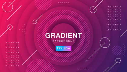 Poster - purple circle color background. dynamic textured geometric element design with dots decoration. mode