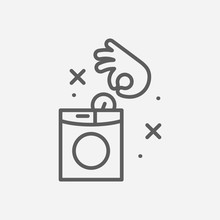 Self Service Laundry Icon Line Symbol. Isolated Vector Illustration Of Icon Sign Concept For Your Web Site Mobile App Logo UI Design.