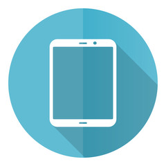 Aufkleber - Tablet, mobile, phone, smartphone blue round flat design vector icon isolated on white background