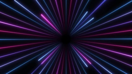 Poster - Rays animation in blue and red changing color - abstract speed motion in a tunnel design - rapid movement out from the core