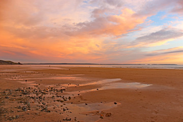 Wall Mural - Sunset over Newgale Beach, Wales	